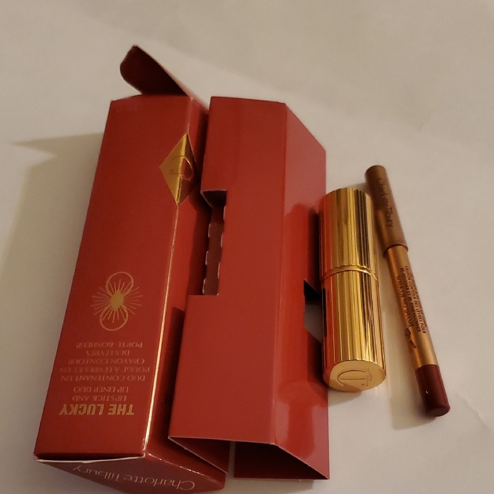 New In Box Authenric Charlotte Tilbury Walk of No Shame Lip Kit Lipstic+pencil